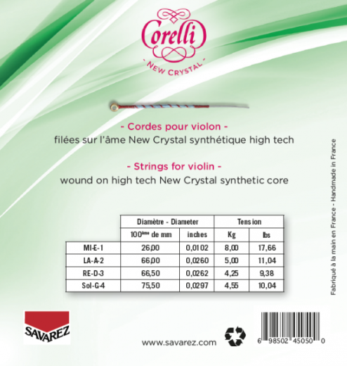 Corelli NEW CRYSTAL D Saite für Violine / Geige