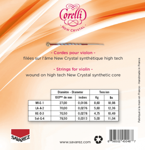 Corelli NEW CRYSTAL G Saite für Violine / Geige